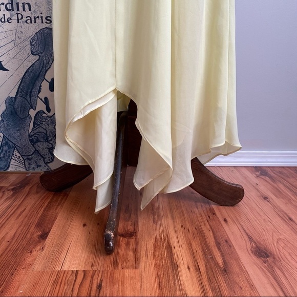 Vintage Semi formal light yellow spaghetti strap dress - Picture 2 of 6